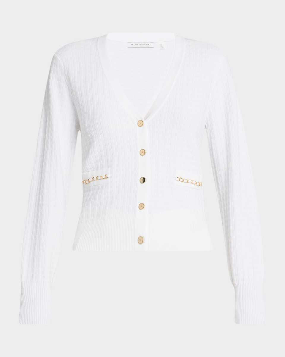 The Oaklee Chain-Trim Cardigan Sweater